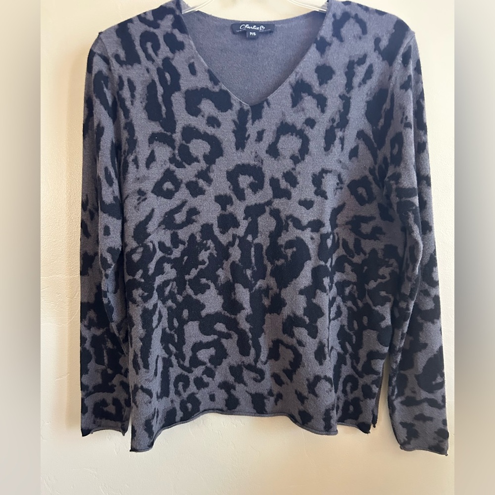 Charlie B Lightweight Animal Print Sweater